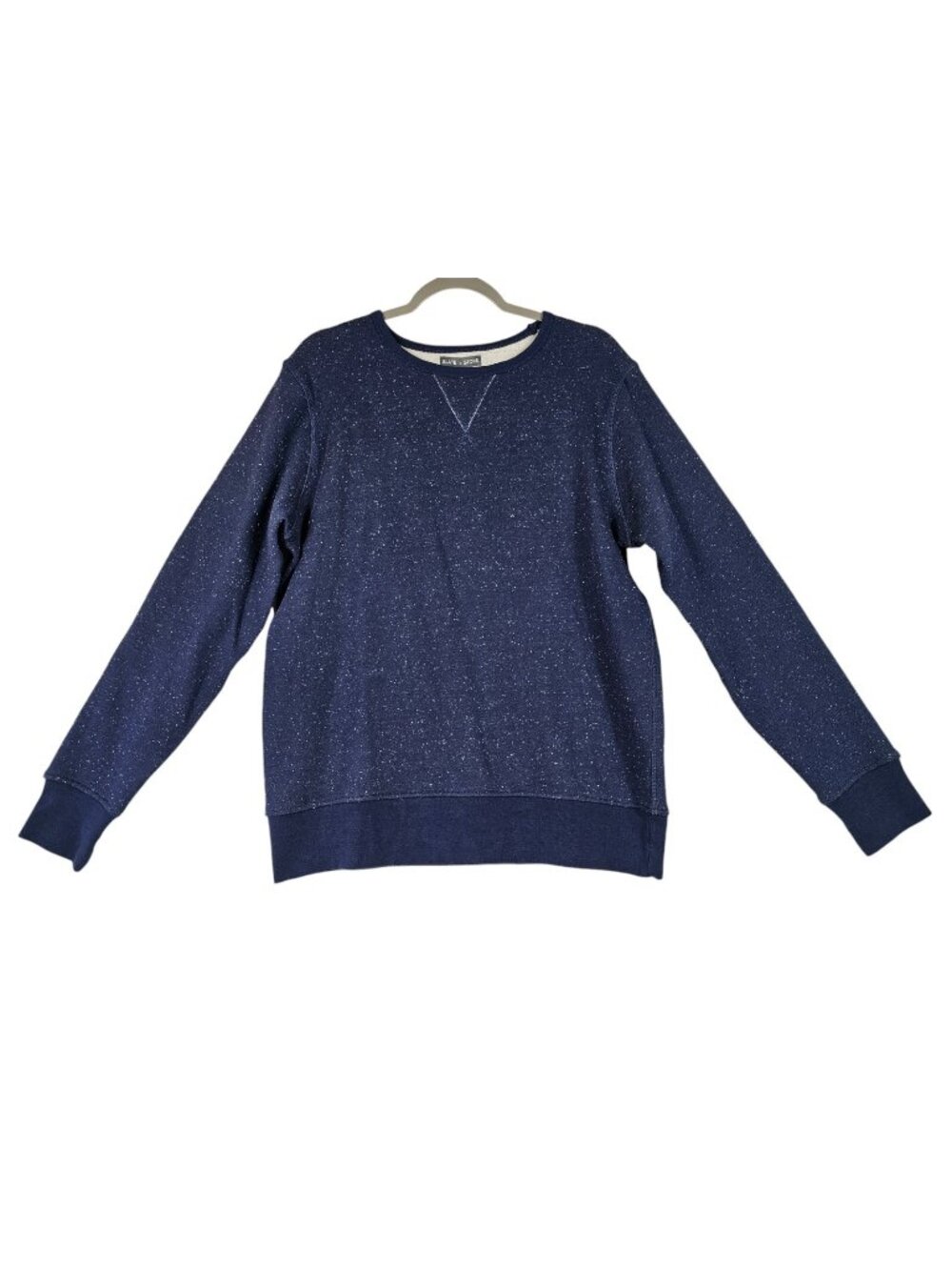 Slate & Stone Mens Bennett Speckled Crewneck Sweater Size L Navy Blue NWT